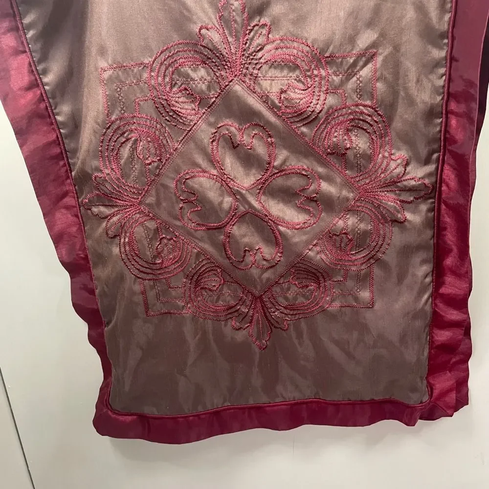 Chris Madden JCP Home Euro Sham Brown Burgundy Embroidered Medallion‎ 31x24.5